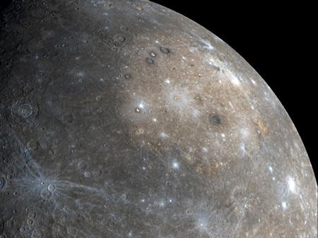 Click to enlarge Mercury's huge Caloris impact basin