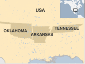 USA Map Oklahoma - Tennessee
