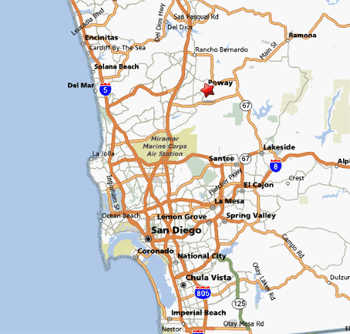 San Diego and area map