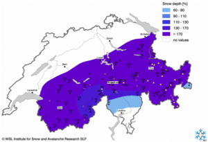 Click to enlarge Switzerland snow depths