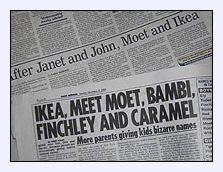 Click to enlarge Bizarre Names Newspaper