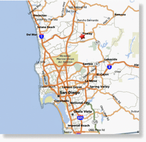 San Diego and area map