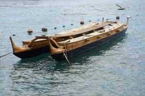 Polynesian outrigger canoe