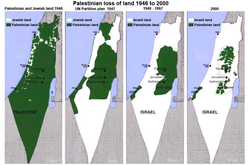 palestine map and israel map