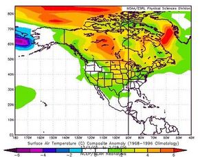 Click to enlarge North America Temp trend