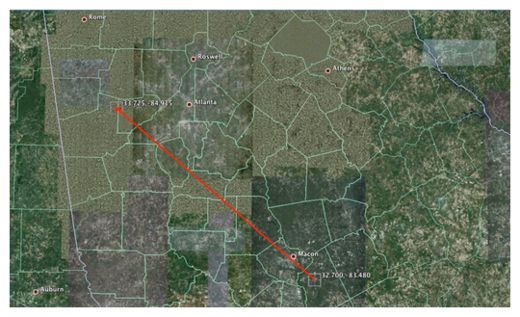 Meteor Ground Track.