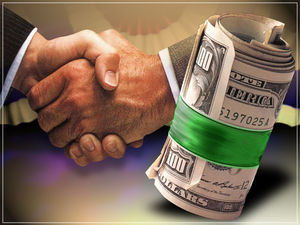 handshake/money graphic