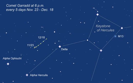 finder chart to track down Comet Garradd