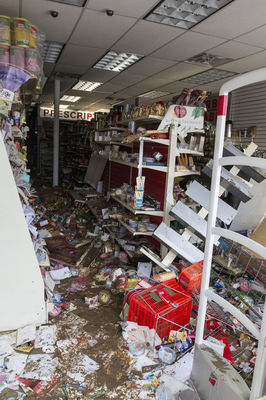 looted shelves