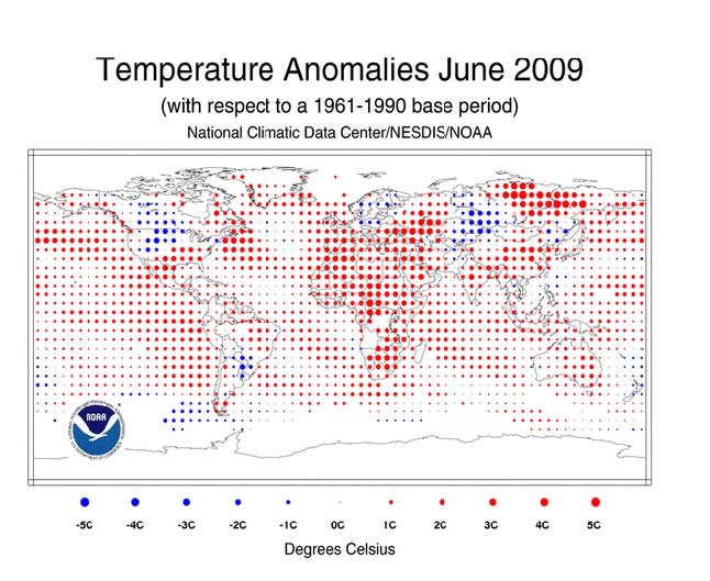 Temp Anomalies June 2009