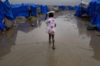 Haiti tent camp flooded