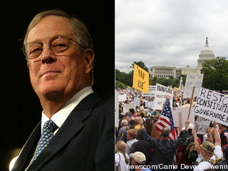 David Koch and Tea Party protesters