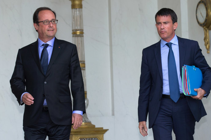 French President Francois Hollande and Prime Minister Manuel Valls.
