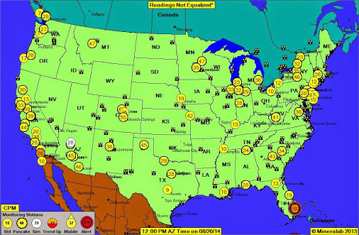 Click to enlarge USA nuclear radiation