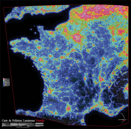 France light pollution map