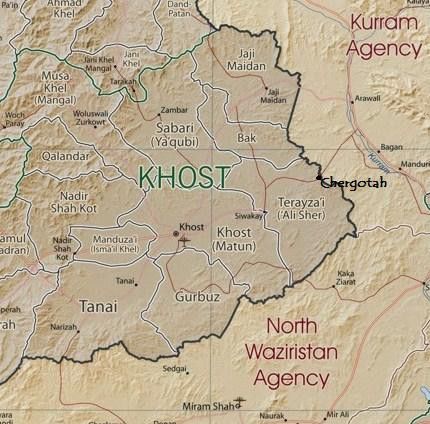 Click to enlarge map Khost