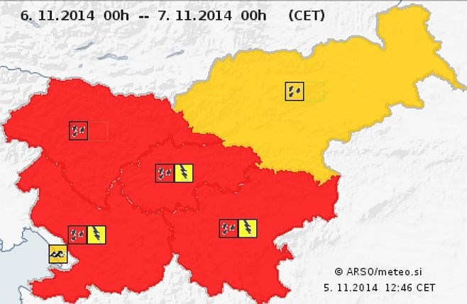 Slovenia flood red alert