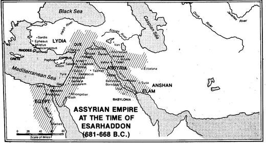 map assyrian empire