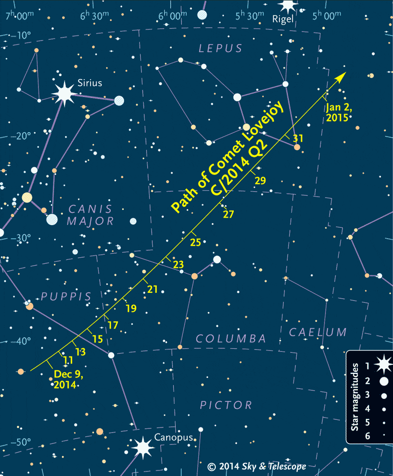 Finder chart for Comet Lovejoy