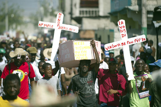 Click to enlarge Haiti protesters
