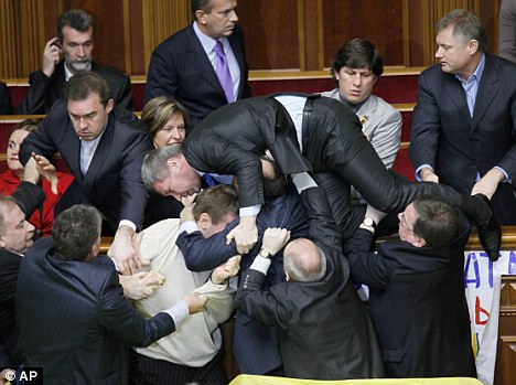 Ukrainian parliament brawl