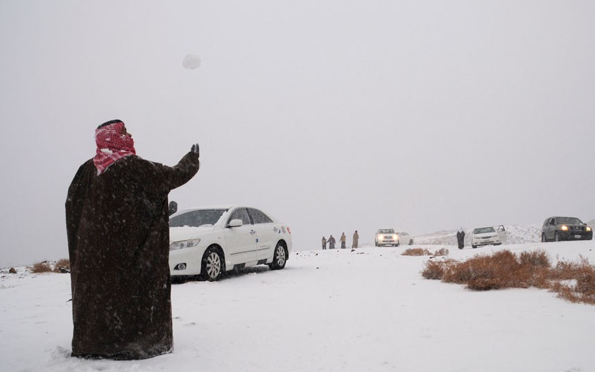 Click to enlarge Snow in Saudi-Arabia
