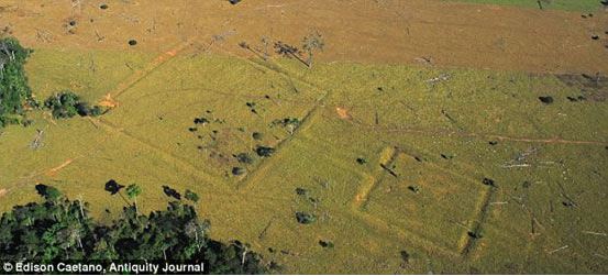 Aerial photograph of ditches at Fazenda Parana