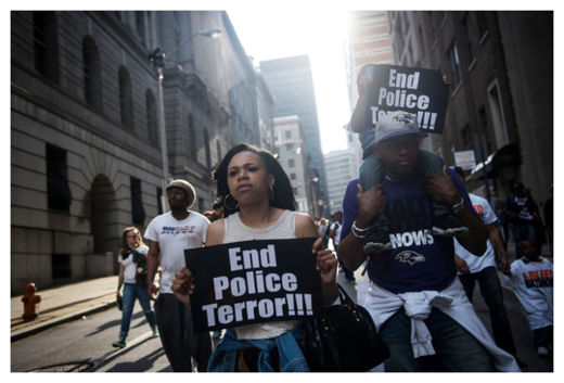 Demonstrators in Baltimore