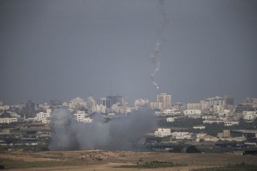 smoke from an Israeli air strike