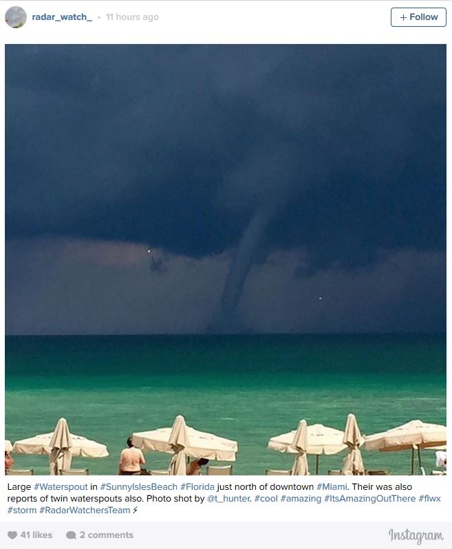 Miami beach waterspout