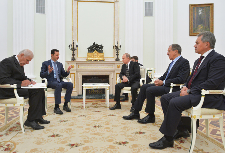 Putin and Assad Moscow meeting