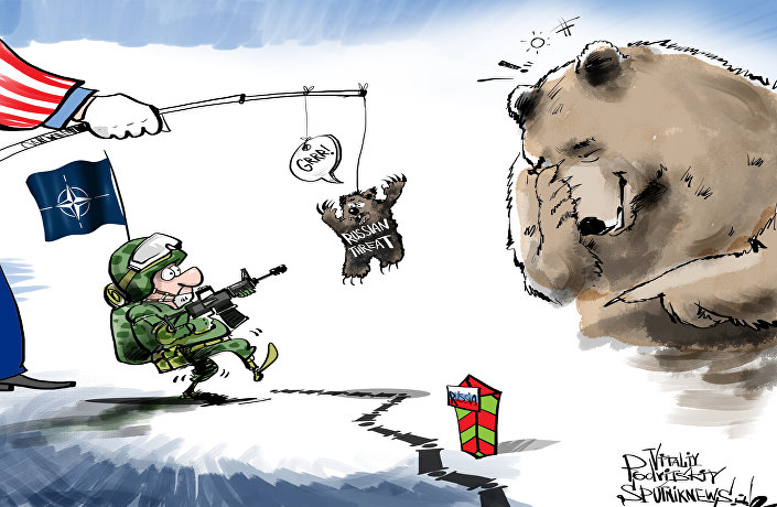 Cartoon of Russia and NATO