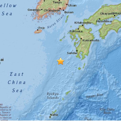 Japan earthquake map