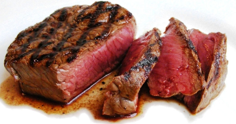 grilled rare steak