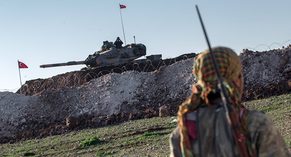 Syrian Kurdish tank patrol