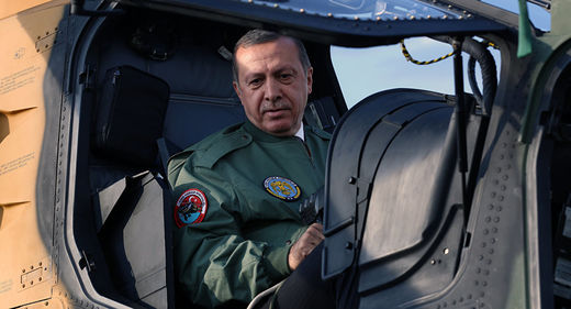 Click to enlarge Erdogan in military plane