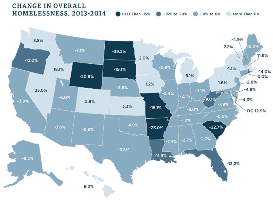 Click to enlarge 'Change in overall homelessness, 2013-2014' map