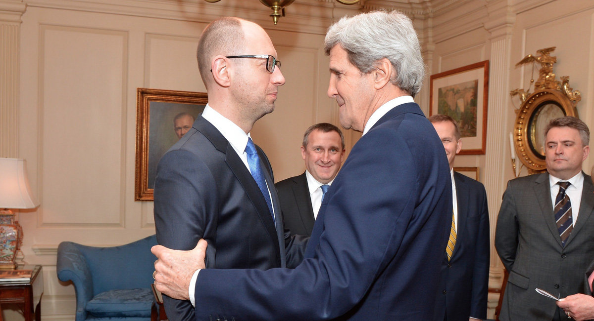 Arseny Yatseniuk and John Kerry