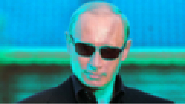 Click to enlarge Pixelated Putin in sunglasses