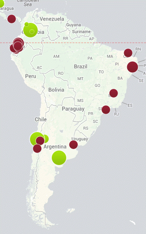 Click to enlarge South America Vax map