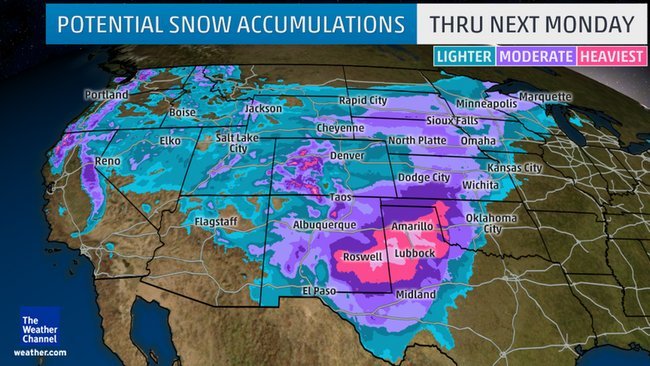 Snow map weather