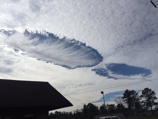 Hole punch clouds in Tuscaloosa, AL