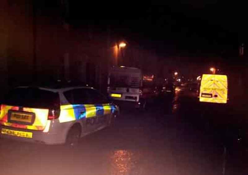 Police at the scene of dog attack in Preston