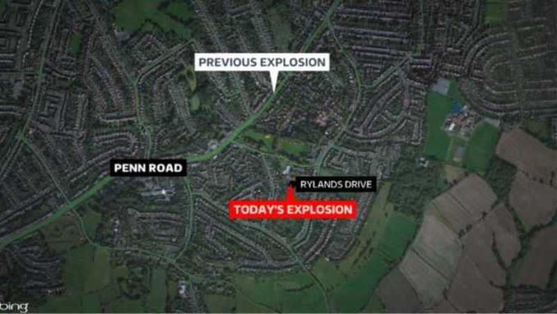 map of Wolverhampton house explosions