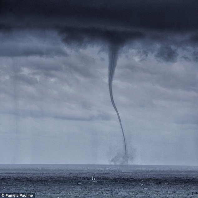 water spout was spotted off the coast at Sydney's Northern Beaches on Sunday