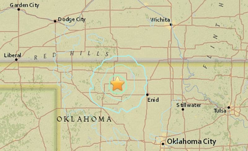 Oklahoma earthquakes map