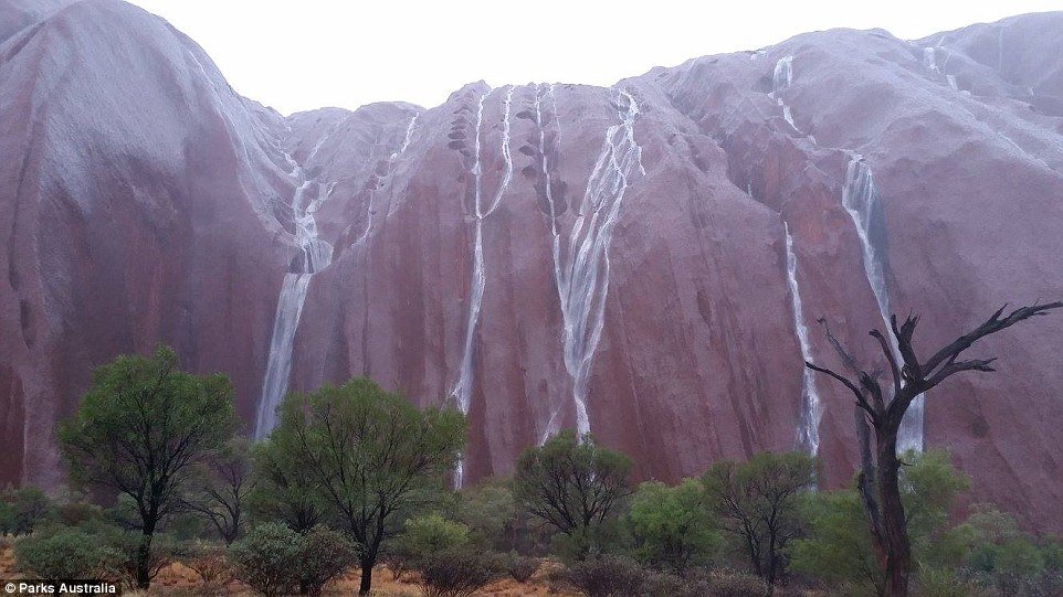 Rainfall over Uluru 