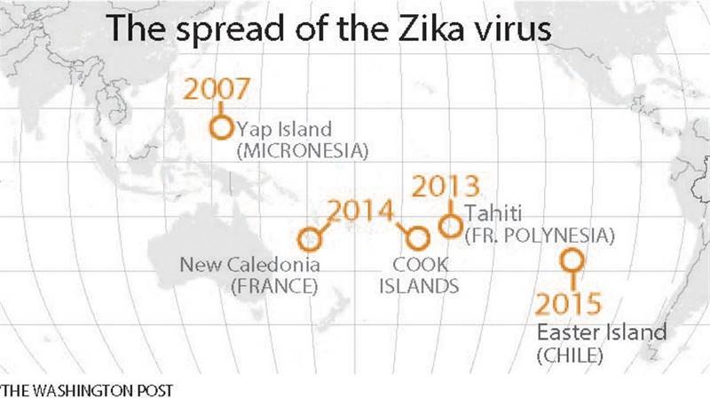 zika virus spread map