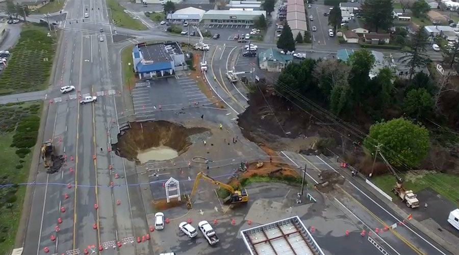 drone footage of Oregon sinkholes