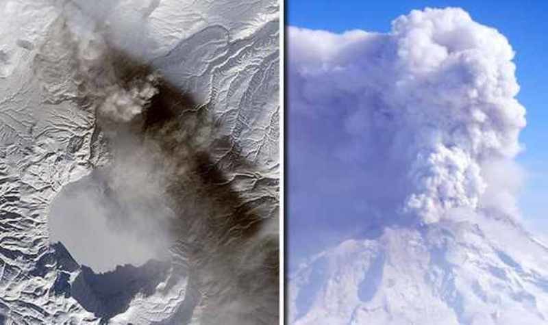 Karymsky volcano eruption